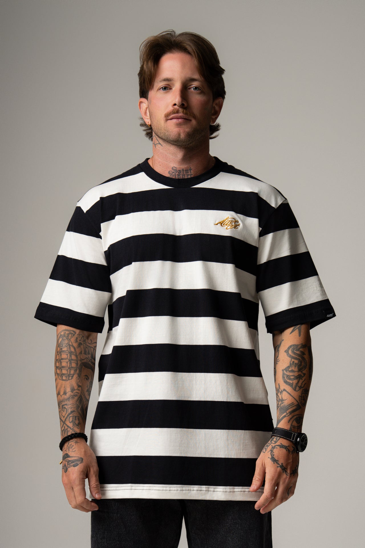 Camisa Listrada Preto e Branco