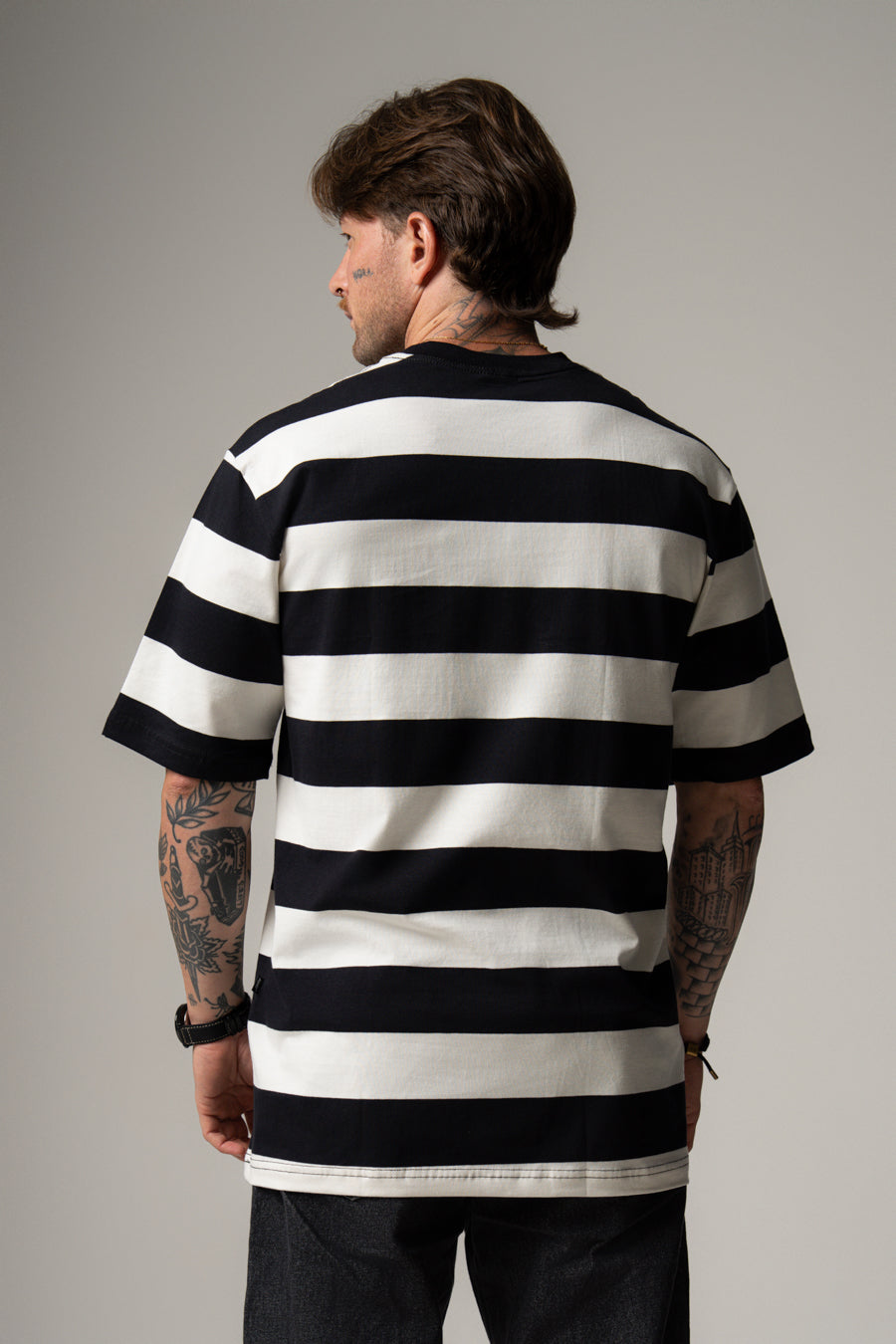 Camisa Listrada Preto e Branco