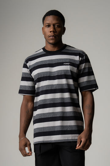 Camisa Listrada Preto e Cinza
